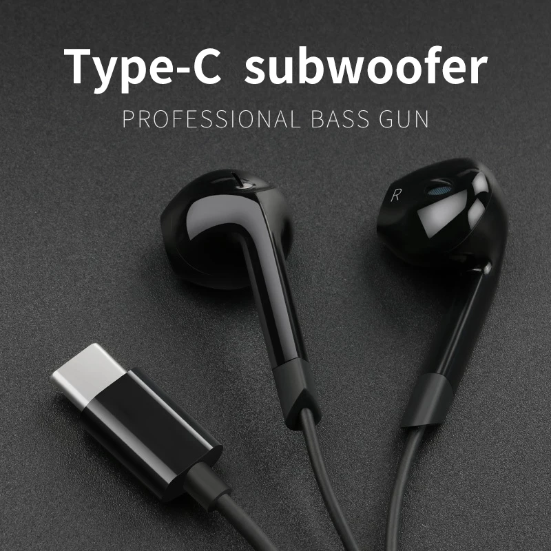 Наушники типа C Hifi гарнитура проводные музыкальные наушники в ухо портативные