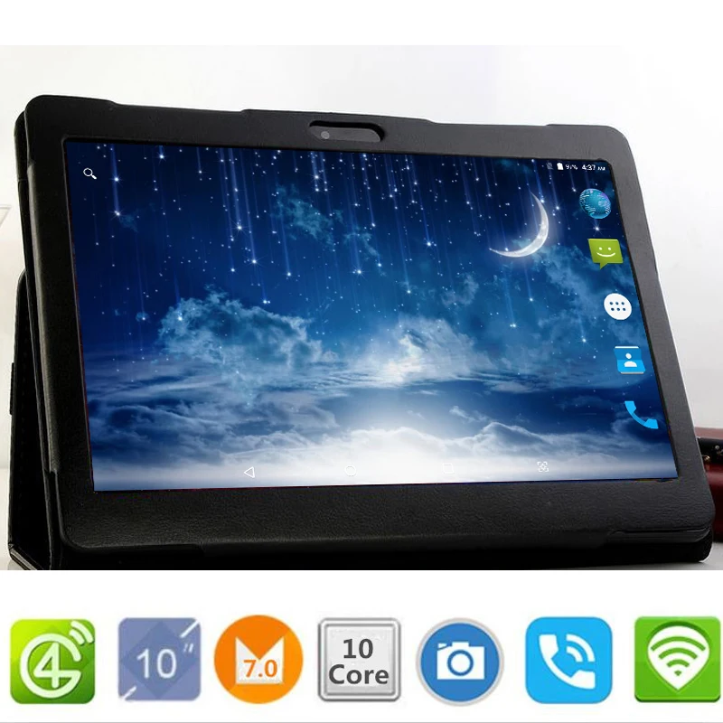 

Free Gift Case 10.1' Tablets Android 10 Core 128GB ROM Dual Camera 8MP Dual SIM Tablet PC GPS bluetooth phone MT6797 320 dpI