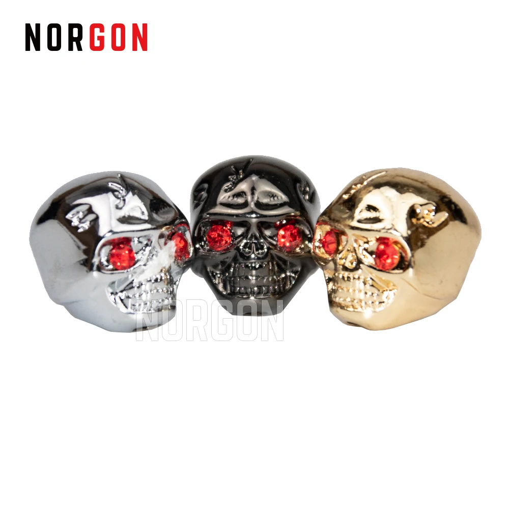 

Norgon Electric Guitar Control Knobs Tone Volume Metal Skull Knobs Buttons Black/Chrome/Gold Parts and Accessories