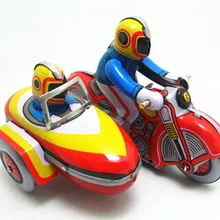 [Забавная] Классическая Коллекция Ретро заводные металлические ходячие оловянные три круга мотоциклетных игрушек механические игрушки Детский подарок