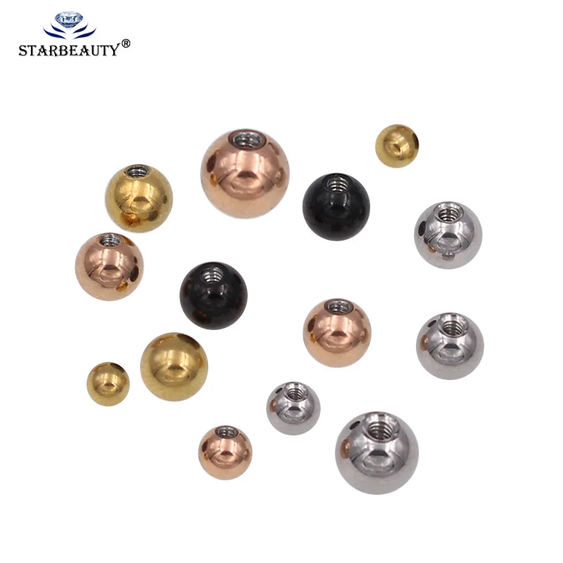 

10pcs/lot 3Color 3/4/5/6mm Stainless Steel Piercing Ball 14/16G Lip Nose Tongue Belly Navel Ring Body Jewelry Piercing Parts