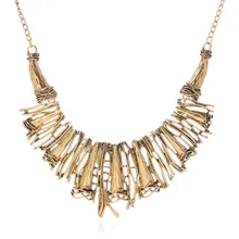 Новинка, модное Простое Ожерелье-воротник для женщин, готическое массивное ожерелье, подвеска, металлический нагрудник, винтажное ожерелье