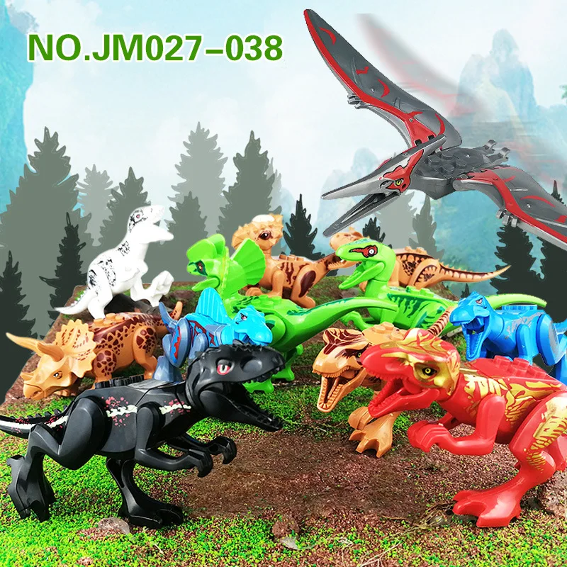 

Kids Toys Dinosaur World Building Blocks Velociraptor Juguetes DIY Dragon Model Brick Building Blocks Figures toys For Child