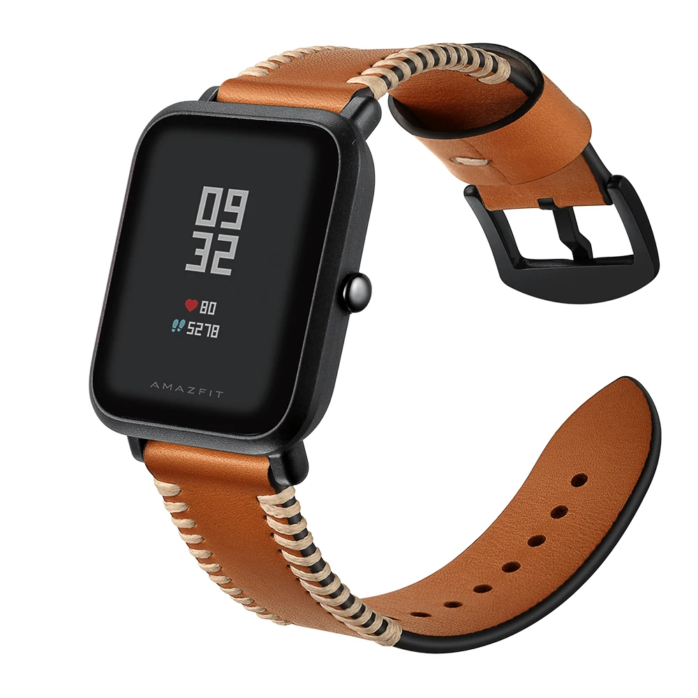 Ремешок для часов AMAZFIT Xiaomi Wacth сменный Браслет из натуральной кожи в ретро стиле