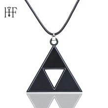 Мода Аниме игра серия легенда о Зельде кулон ожерелье ювелирные изделия в форме треугольника Triforce символ черный цвет Веревка Цепь