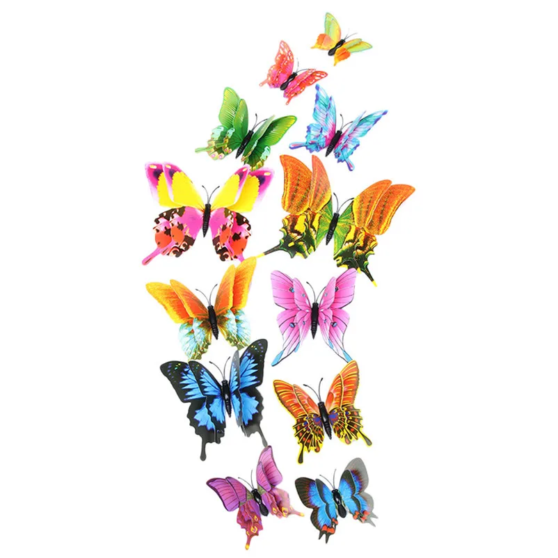 12x 3D Butterfly Wall Sticker Fridge Magnet Room Wall-papers Decorations Fashion Decor Decal Applique Wall Stickers N22 (4)