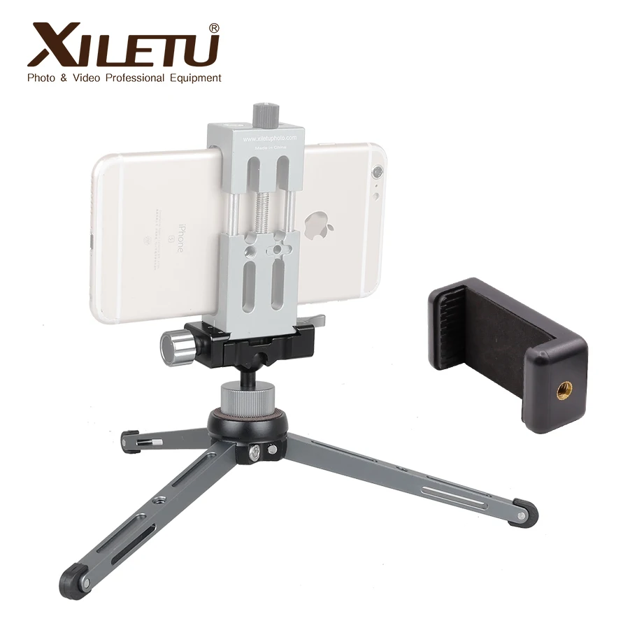 

XILETU XT-15+BS-1 miniature ball head with Phone Stand Lightweight desktop Mini Tripod For Smartphone DSLR camera big bearing