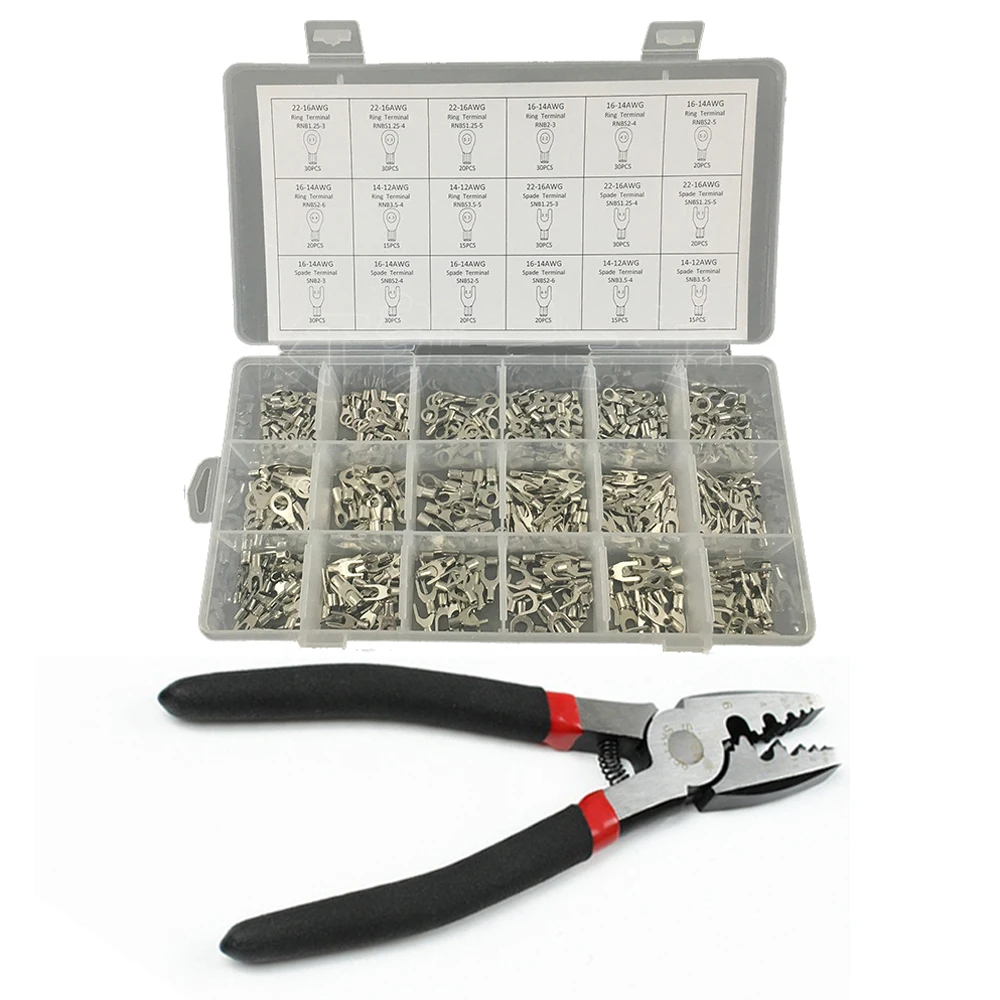 Ferramenta de Friso Pces Terminais Não-isolados Sortimento Conjunto Kit Alicate Crimper 420