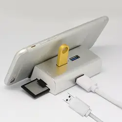 3 порты USB 3,0 концентратор SD/TF OTG Card Reader кардридер памяти мобильный кронштейн Подставка для ПК телефон ноутбук мышь клавиатура