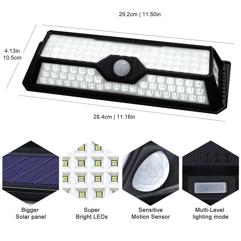 Movido a Energia Sensor de Movimento Lâmpada de Parede ao ar Lâmpada de Poupança de Energia à Prova Modos Solar Levou Luz Livre Jardim Quintal d' Água 136 3 3 Lâmpadas solares
