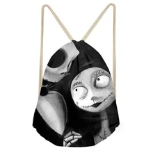 Панк 3D Черный череп напечатаны женские сумки на шнурке многофункциональные рюкзаки для хранения для подростков девочек Softback пляжная сумка