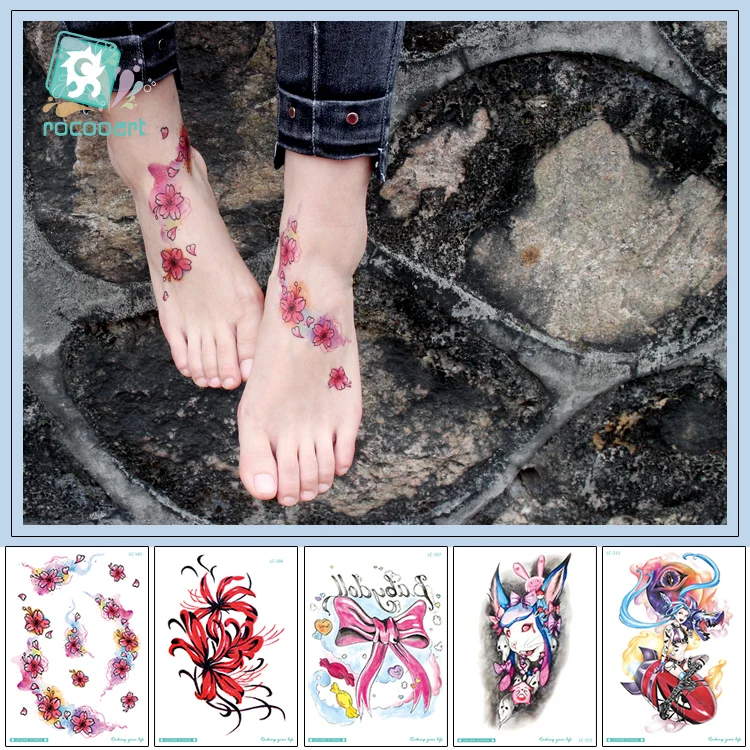 

Big size Flower Arm Temporary Fake Body Tattoo Sticker For Men Women With Unicorn Flower Peacock Design Large Arm Fake Tattoo