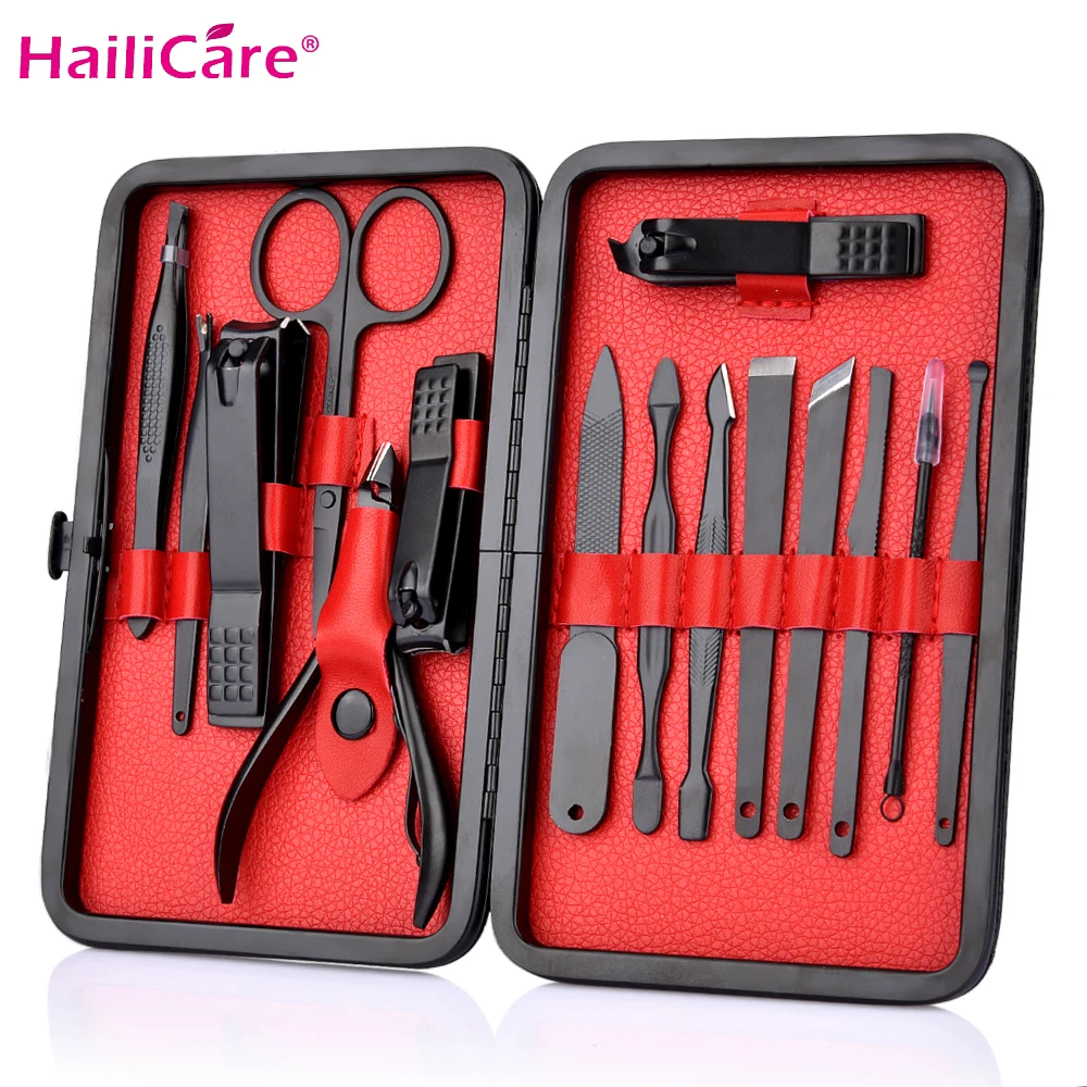 

15 Pcs in 1 Stainless Steel Nail Clipper Cutter Trimmer Ear Pick Grooming Kit Manicure Set Pedicure Toe Nail Art Tools Set Kits