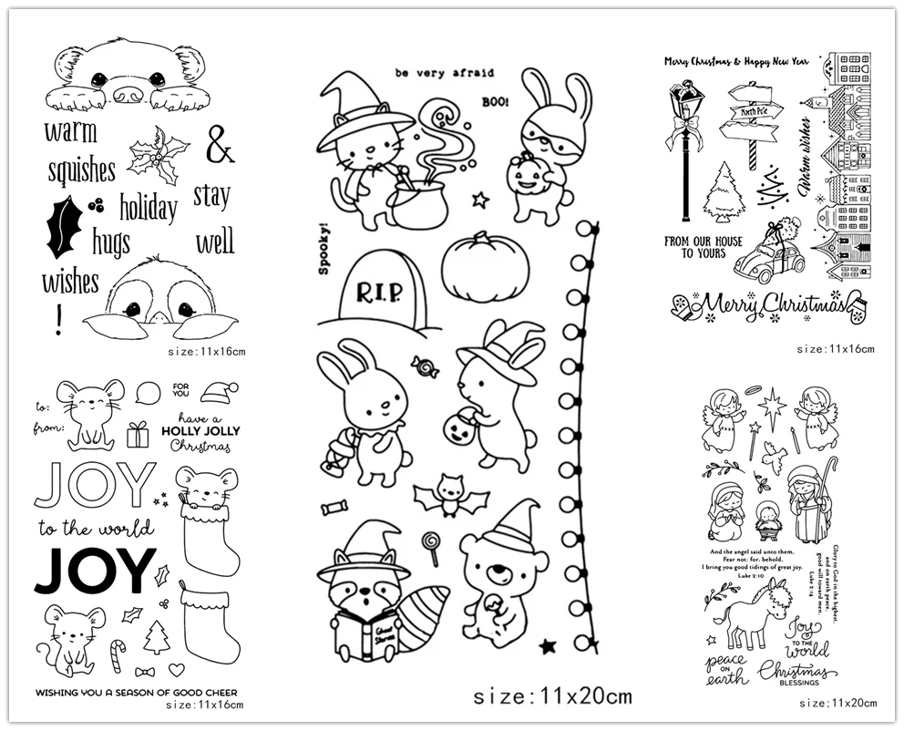

AZSG Cartoon Style Lovely Animals Clear Stamps/Seal For DIY Scrapbooking/Card Making/Album Decorative Silicone Stamp Craft