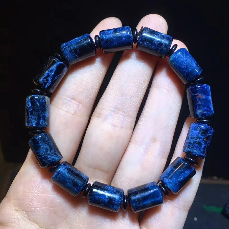 

B103015 9.3x13mm Natural Crystal Namibia Pietersite Bracelet Blue Red Beads Stone Round Bead Bracelets Man Women