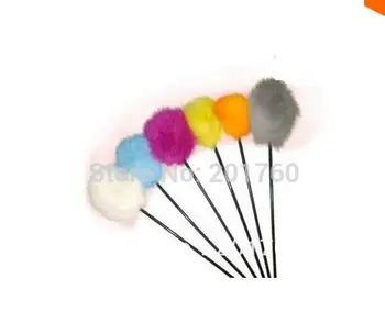 

2016 New arrival cat favorite toys soft multicolor rabbit hair tease cats cats rods 50pcs/lot free shipping mixture