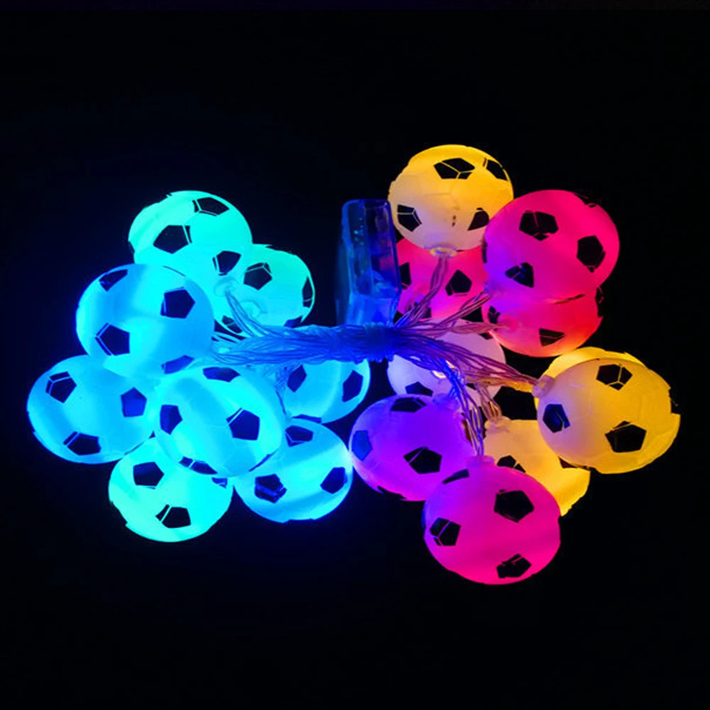10LED كرة القدم أضواء حبيبات مصباح مستديرة متفاوتة الأحجام جو لخلق الإضاءة DIY حزب الديكور دروبشيب لكرة القدم الاكسسوارات هدية الكريسماس