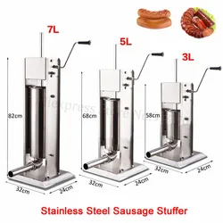Remplisseur de saucisses en acier inoxydable, manuel, Vertical, Machine de remplissage de saucisses, cuisine, Churros espagnoles, 3L 