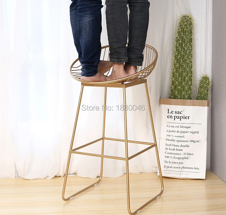 High quality 42cm/62cm/72cm Nordic bar stool bar chair creative coffee chair gold high stoolgolden modern leisure metal chair High quality 42cm/62cm/72cm Nordic bar stool bar chair creative coffee chair gold high stoolgolden modern leisure metal chair