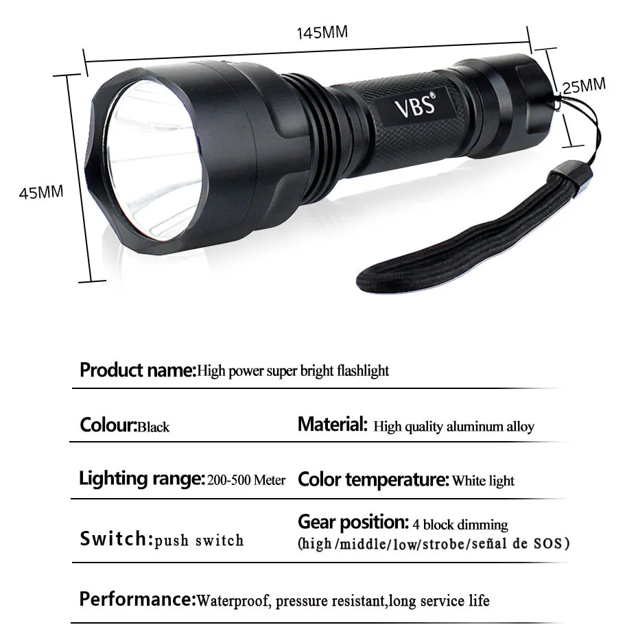 Светодиодный фонарик с подзарядкой, супер яркий XML T6, фонарь linterna, 2000 люменов, 18650 аккумулятор, мощный светодиодный фонарик для кемпинга