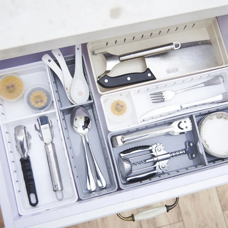 Творческий DIY Регулируемый ящик организатор кухня доска делитель доска коробка для хранения столовой посуды