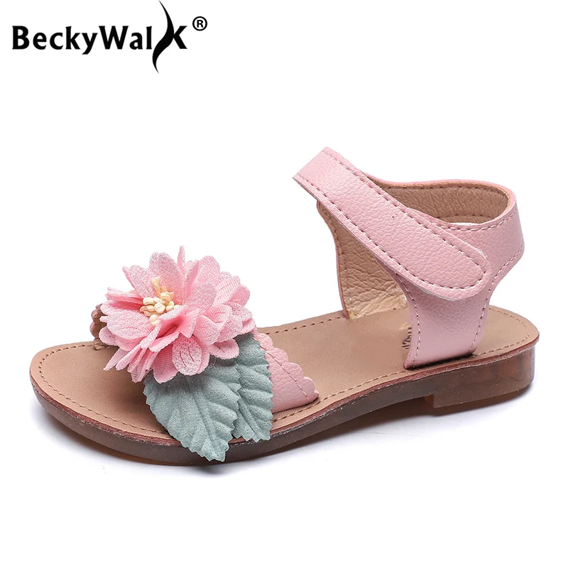 

2019 New Children's Sandals Girls Summer Kids Shoes Lovely Flower Princess Shoes Soft Soles Toddler Baby Girl Sandals CSH842