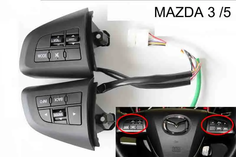 

Driving Computer Fuel Consumption keys Music Audio Steering Wheel Keysters For MAZDA 3 5