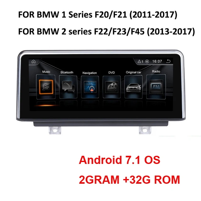 

10.25/8.8" 2+32G RAM Android 7.1 System Car Screen GPS Player For BMW 1 2 Series F20 F21 F22 F23 F45 GPS Navi Radio WIFI BT