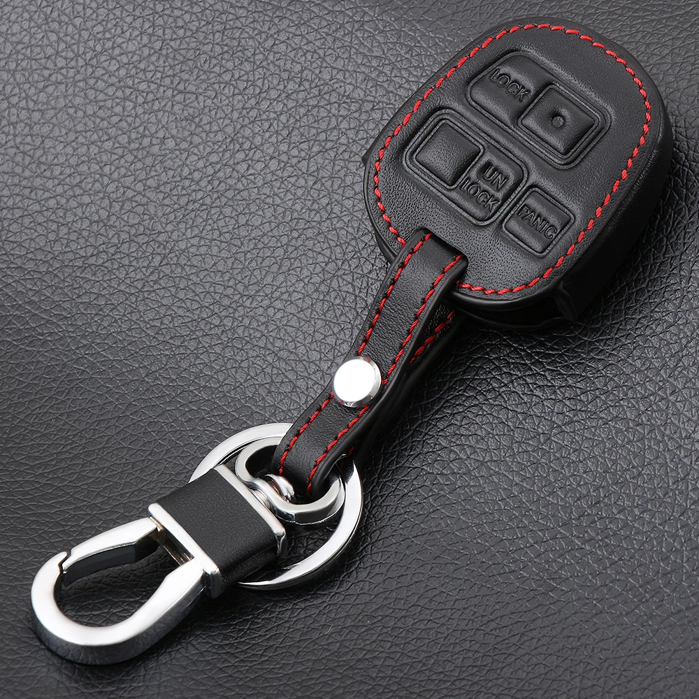 

VCiiC Leather Fob Case For Lexus ES GX For Toyota RAV4 Camry Highlander Corolla Prado Avensis Yaris Auris 3 Button Car Key Shell
