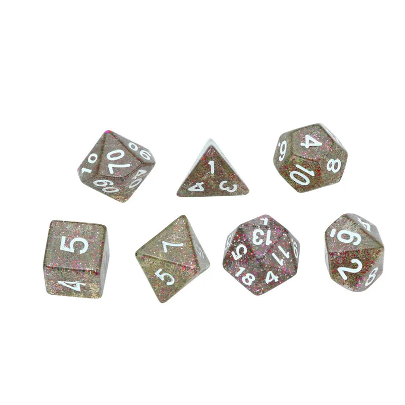 7Pcs For Party Game Dungeons & Dragons Polyhedral D4-20 Multi Sided Acrylic Dice for TRPG game lovers #2p09 (4)