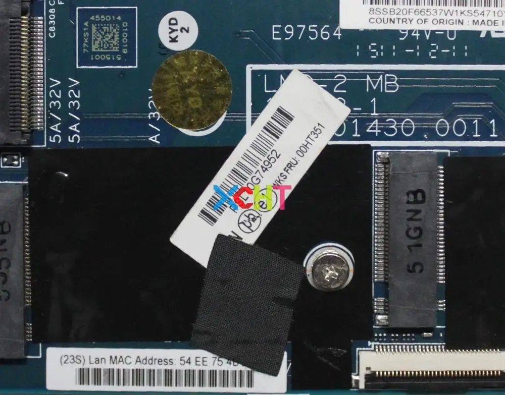  for Lenovo ThinkPad X1 Carbon PC FRU: 00HT351 i5-5200U 4GB RAM Laptop Motherboard Mainboard Tested