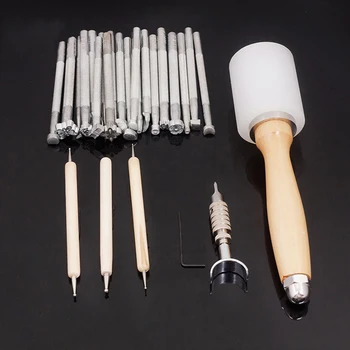 

25PCS Leather Sewing set Leather Sewing Tools Kit Stitching Carving Working Sewing Saddle Grover leather stamping Sewing craft