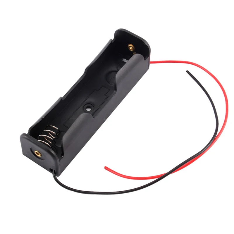 

Black 18650 Battery 3.7V Clip Holder Box Case With Wire Lead Battery Storage Box 18650 Battery Holder