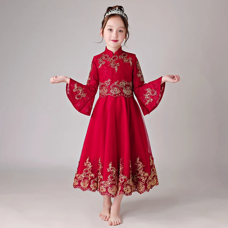Китайское платье для девочек, чонсам, свадебное платье, карнавальный наряд для младенцев, сценические костюмы для девочек, китайское платье для девочек, AA4464