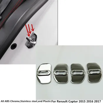 

Car Latch Stop Anti Rust Water Proof Door Lock Keys Key Stainless Steel Buckle Cover 4pcs For Renault Captur 2015 2016 2017 2018