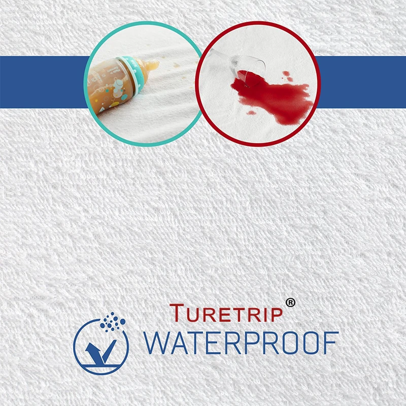 Turetrip العث القطن تيري أسلوب الغبار للماء غطاء شرشف فراش فراش حامية لل رغوة مفرش السرير غطاء