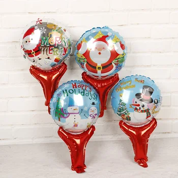 

30pcs 28*48cm Christmas balloons merry Christmas party decorations santa claus snowman hand stick balloons air inflatable toys