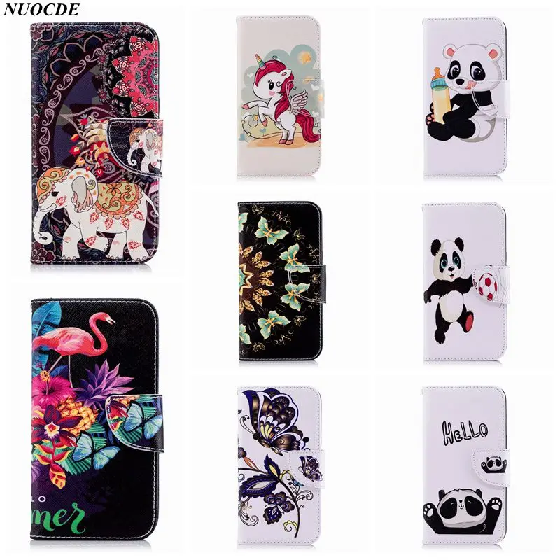 

NUOCDE PU Leather Case For Samsung Galaxy J2 Pro 2018 Colorful Wallet Painted Cover for Samsung J2 Pro 2018 J250F With Card Slot