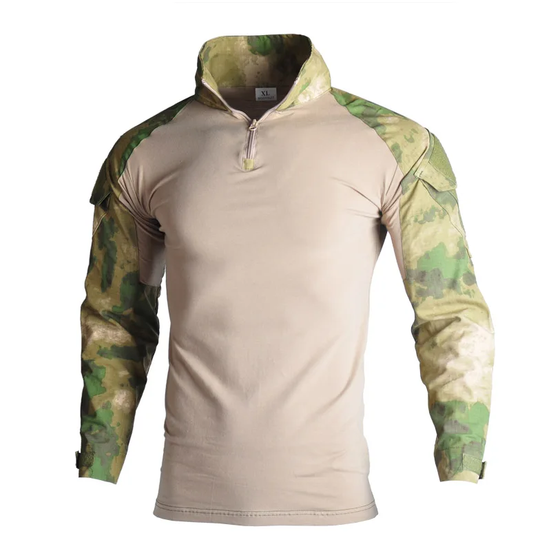 Billig Militär Armee T Shirt Männer Langarm Camouflage Tactical Hemd Jagd Kampf Multicam Camo Langarm T Shirt
