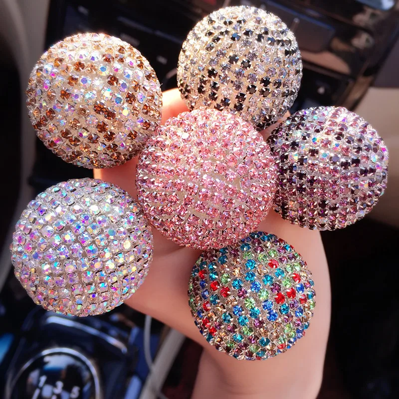 

Fashion Cute Crystal Rhinestone Keyrings Leather Ball Key Chains Holder Purse Bag For Car christmas Gift Keychains Jewelry