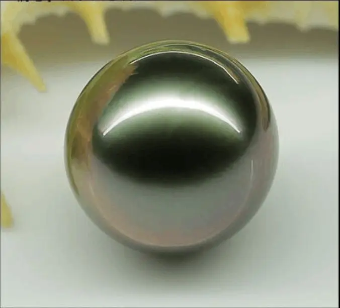 

FREE SHIPPING>>>@@ Perfect 13mm AAA tahitian genuine black Red surface tone loose pearl undrilled