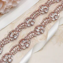 MissRDress свадебное платье ручной работы Пояс розовое золото Кристалл Свадебный Пояс Стразы пояс невесты для свадебного платья украшения JK801