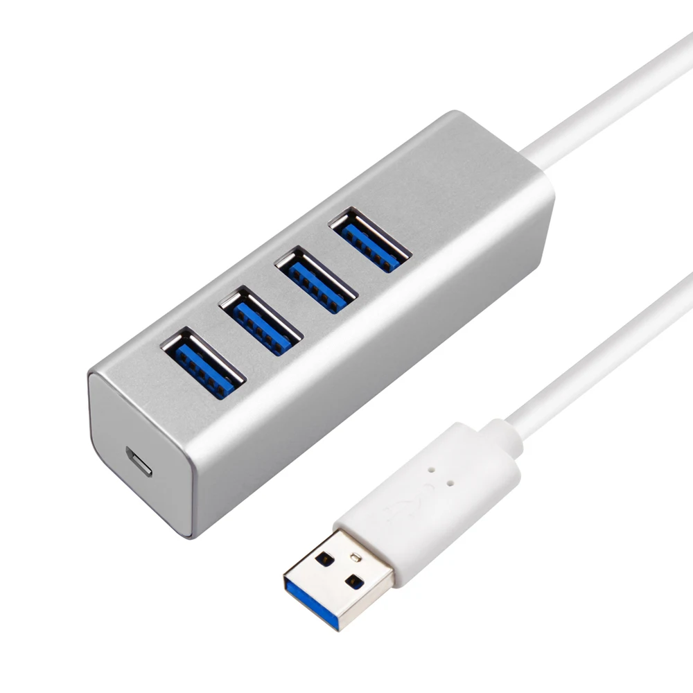 Ультратонкий портативный 4 порта алюминиевый USB 3,0 концентратор данных с микро USB порт питания Для iMac MacBook Pro/Air Mac Pro/Mini XPS Ноутбук