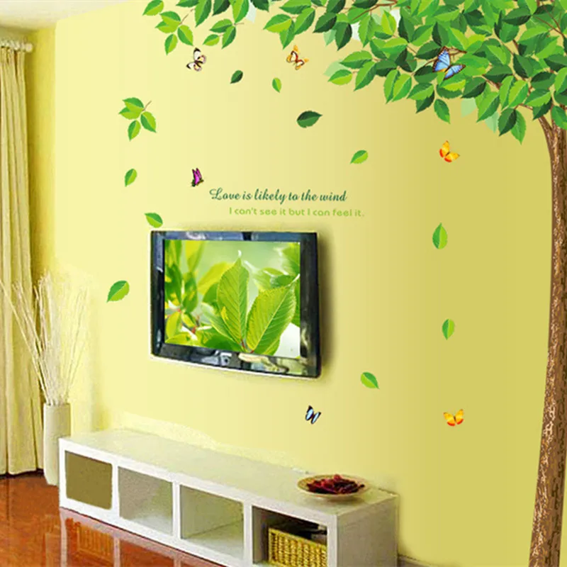 Дерево Бабочка стены Стикеры ТВ Фоновые украшения DIY плакат Home Decor Спальня для