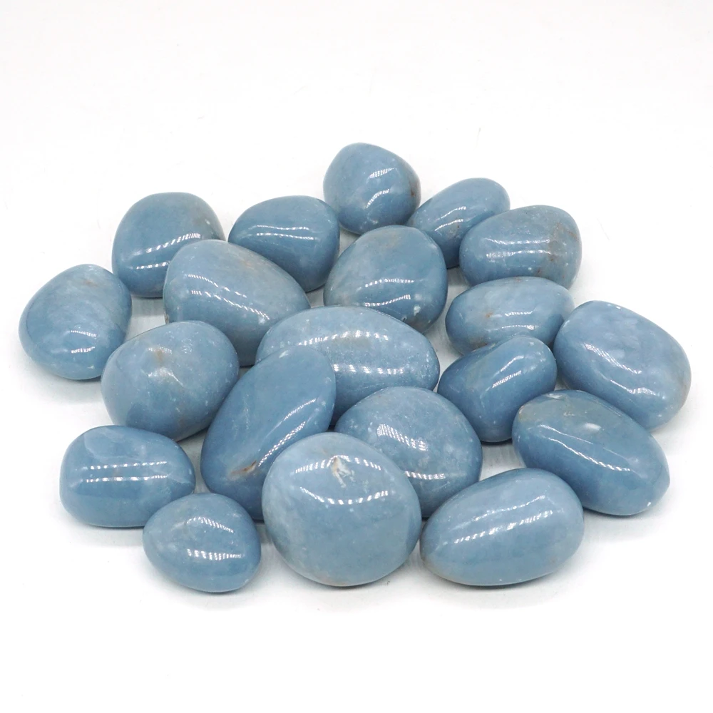 

Natural Blue Angelite Tumbled Stone Gemstone Rock Mineral Crystal Healing Chakra Meditation Feng Shui Decor Collection