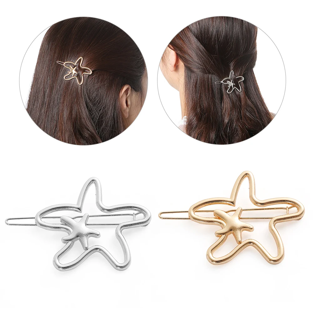 1/2 Pcs Women Girls Elegant Starfish Sea Star Hairpins Lady Fashion Hair Clips Girls Summer Beach Barrettes Hair Accessories head scarves for women