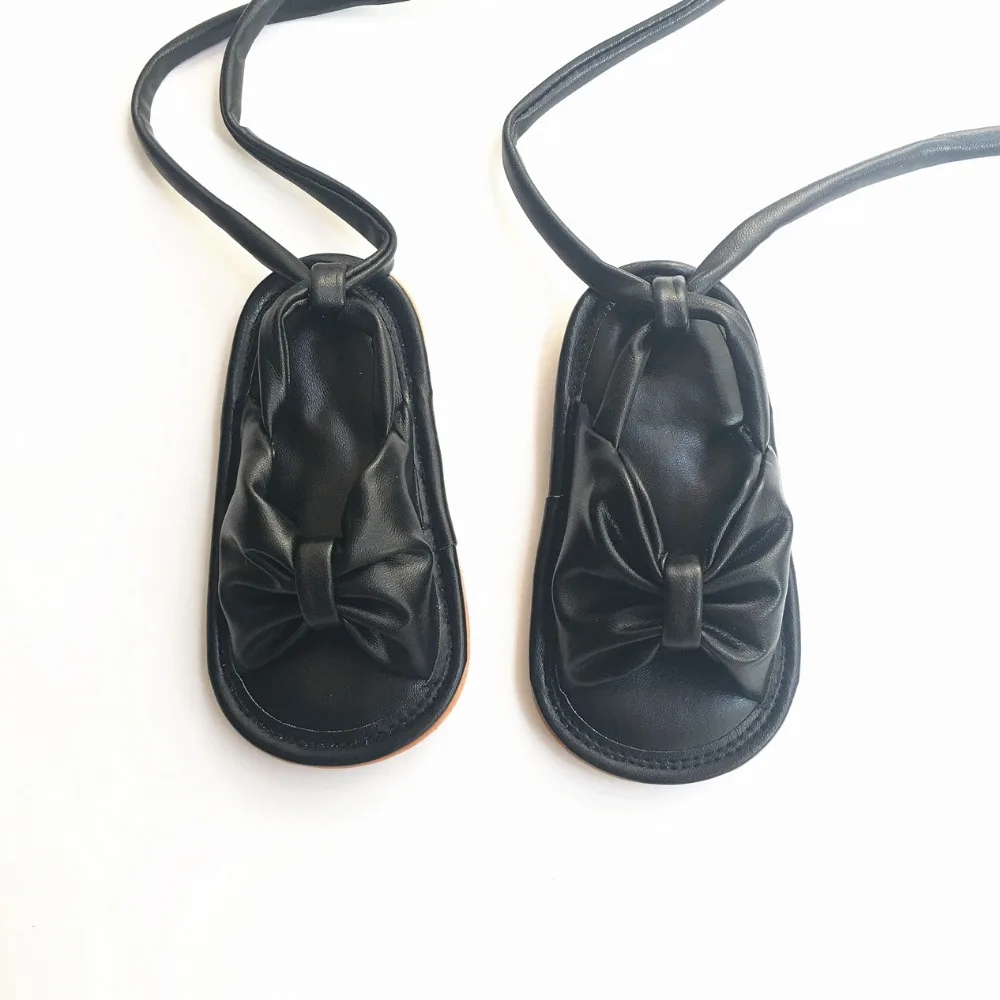 PU leather Baby Sandals Baby moccasins Hollow out Long lace girls Shoes Fashion Girls Sandals