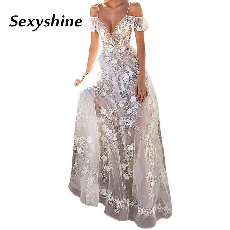 Vestido largo de fiesta de playa para mujer, vestido blanco bohemio elegante, befree, pasarela, boda, cena, 2018|Vestidos| - AliExpress