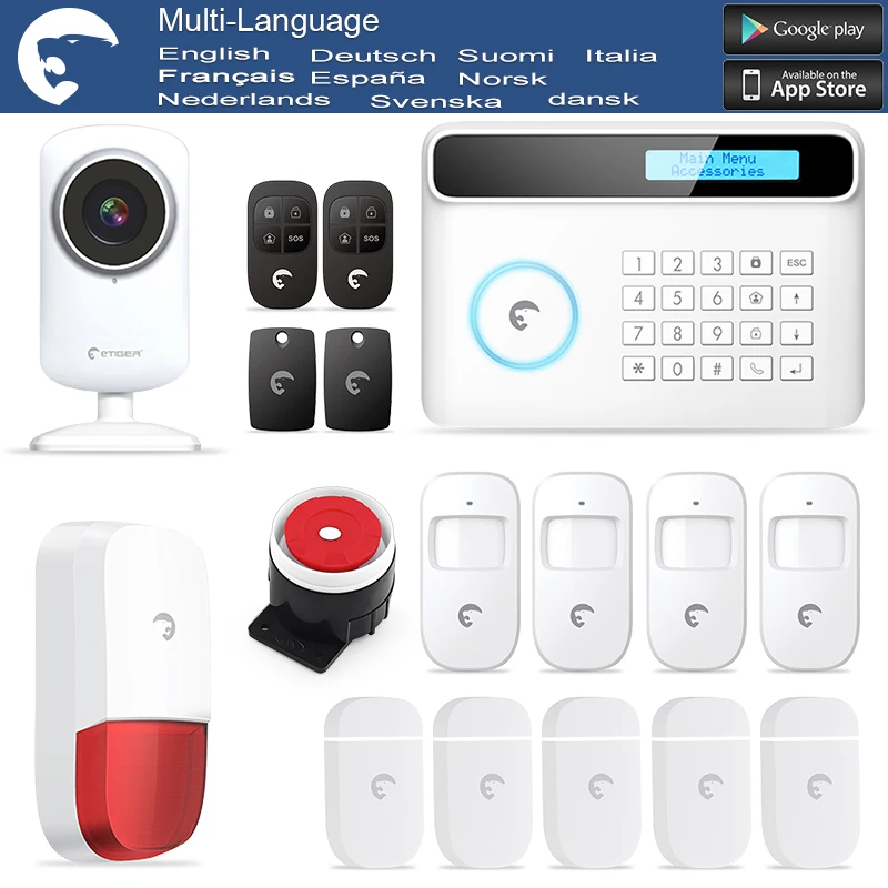 DHL Free Shipping etiger S4 PSTN And GSM font b Alarm b font System Wireless Security