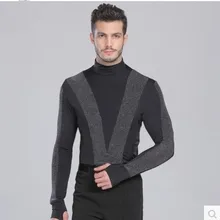 Новые мужские бальные костюмы для латинских танцев рубашка ча ритм Румба Джаз соревнования практические занятия танцами рубашки Топ Black черный